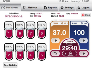 Distek: Aparatura za teste raztapljanja Model 2500 Select - uporabniški vmesnik